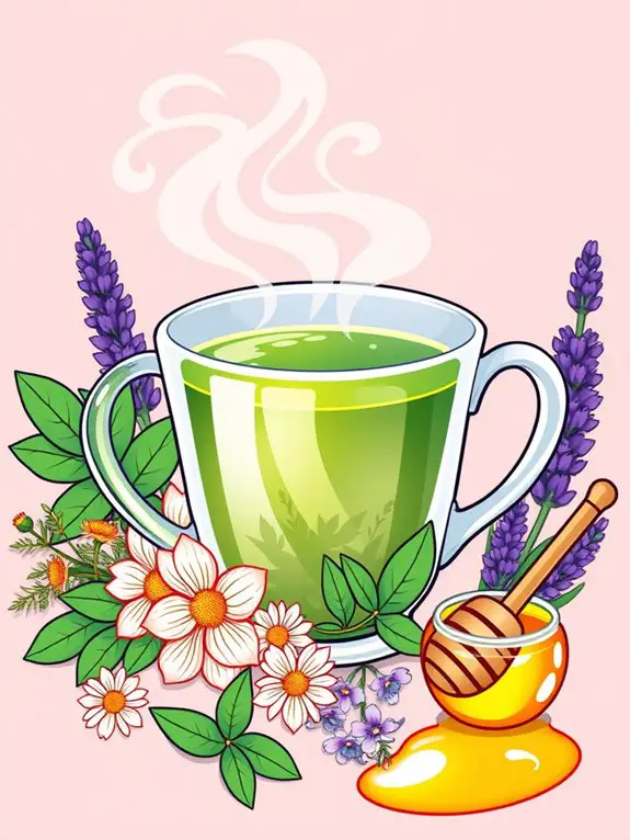 honey herbal tea illustration