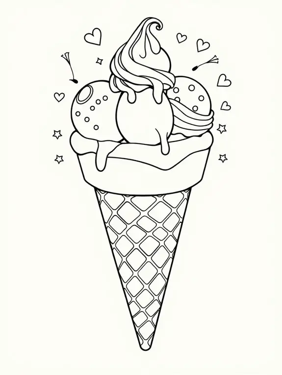 ice cream cone coloring activity