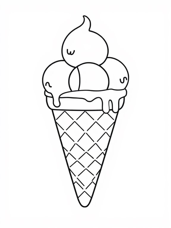 ice cream cone coloring page