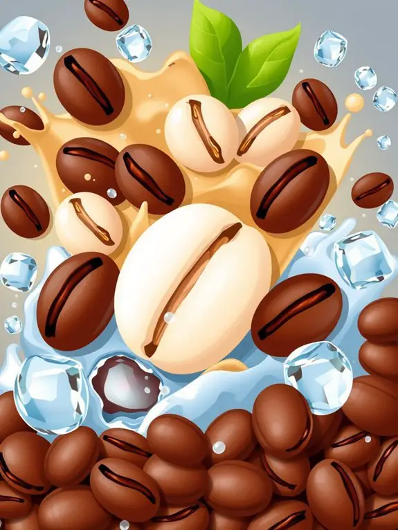 iced coffee beans illustration