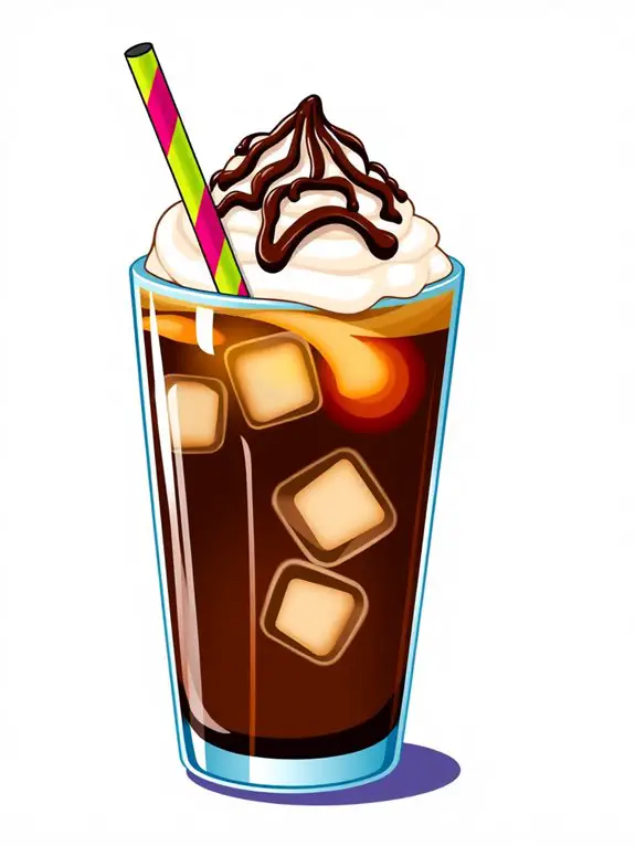 iced coffee straw illustration