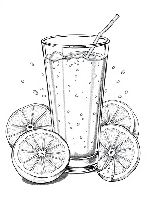 juice illustration in monochrome