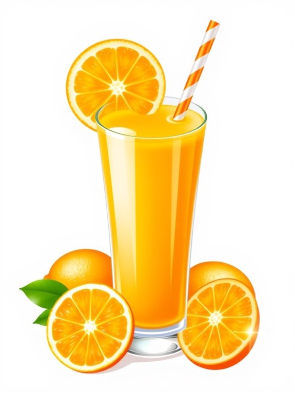juicy orange drink illustration