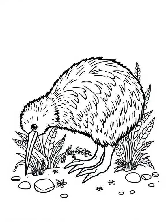 kiwi themed coloring page design