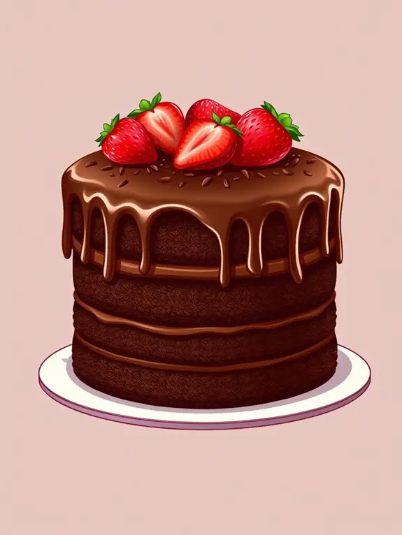 layered chocolate cake clipart
