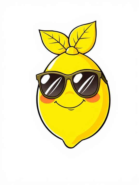 lemon character wearing sunglasses