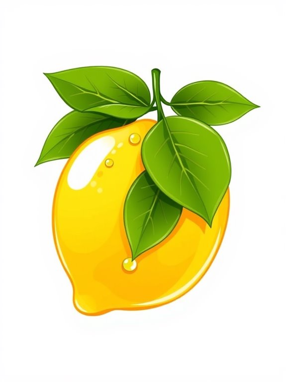 lemon clipart with leaves