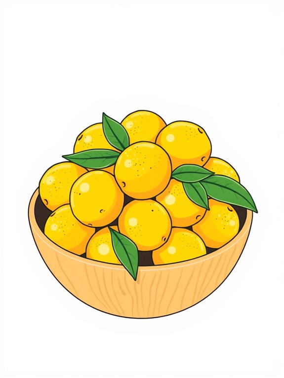 lemon fruit bowl illustration