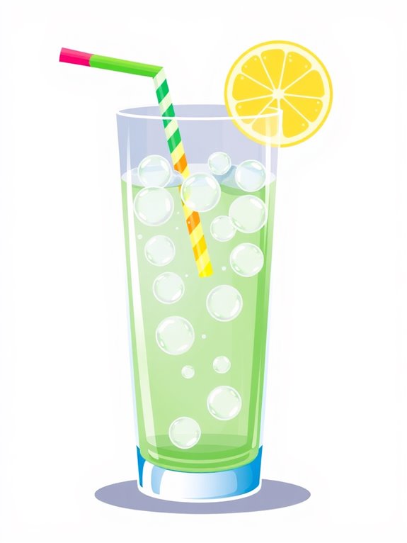 lemon slice fizzy drink