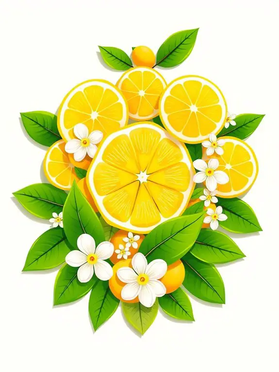lemon themed artistic clipart design