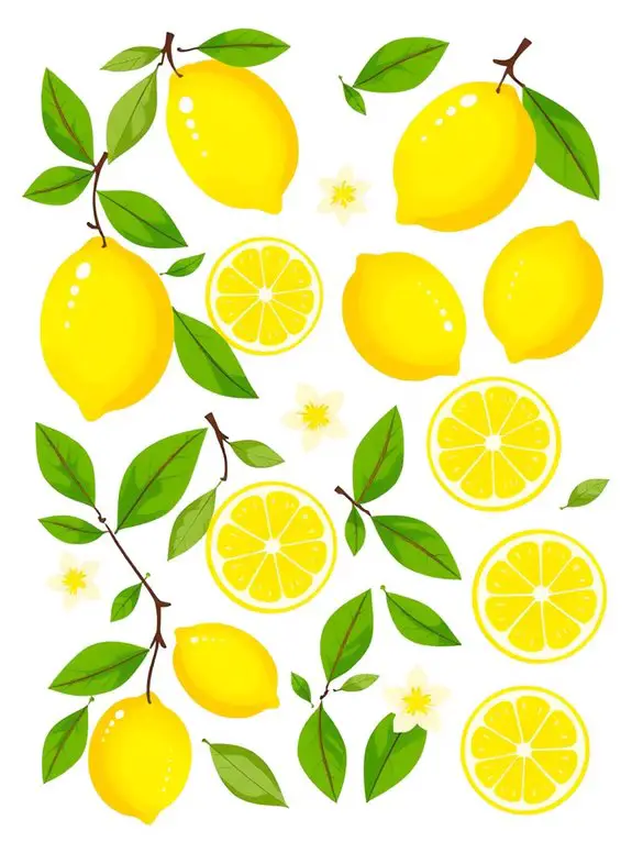 lemon themed clipart design