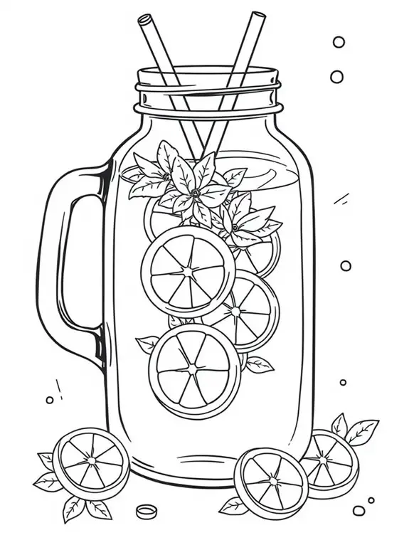 lemonade jar coloring page