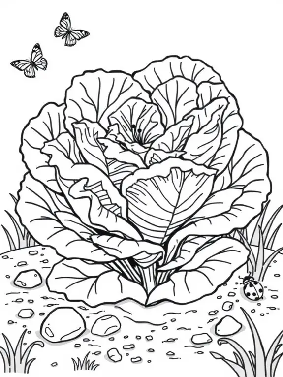 lettuce garden coloring page