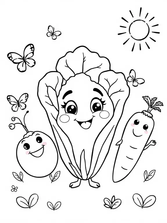 lettuce themed coloring activity