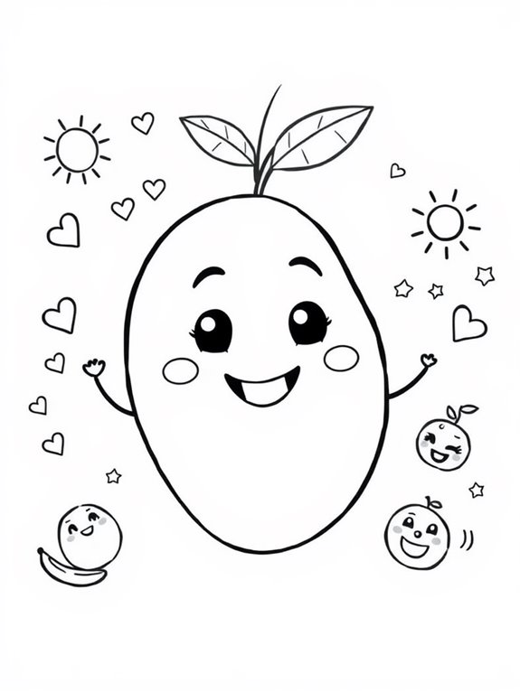 mango and friend coloring