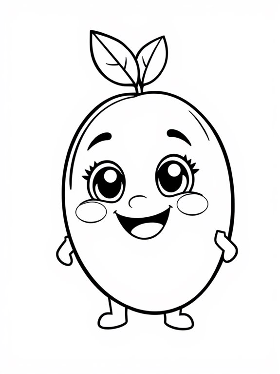 mango character coloring activity