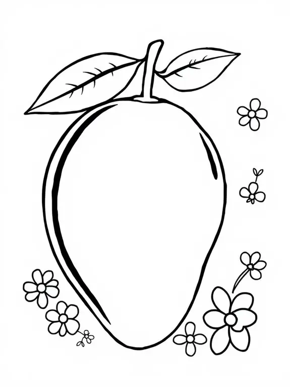 mango fruit coloring activity
