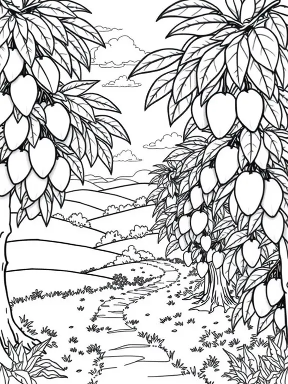 mango orchard coloring page