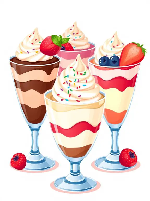 mini pudding dessert illustration