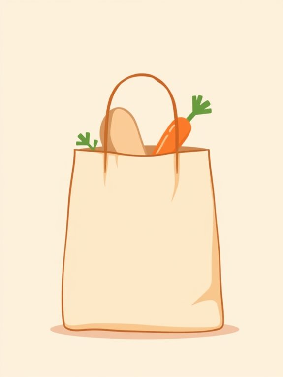 minimalist grocery bag clipart