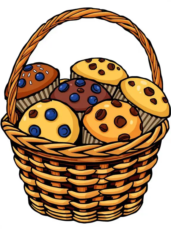 muffin basket illustration design