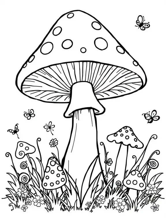 mushroom themed coloring activity