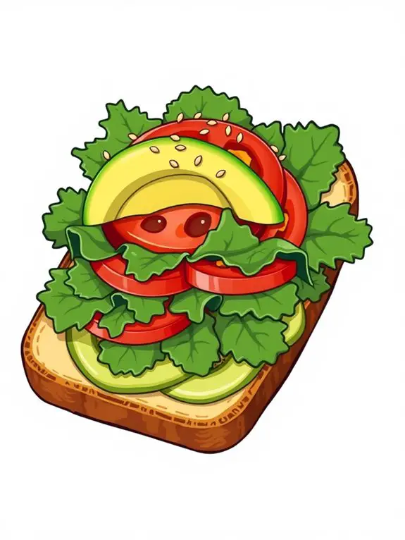 open faced sandwich illustration design