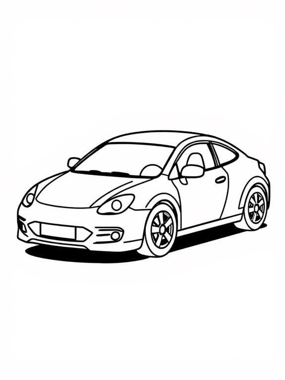 orange car coloring page