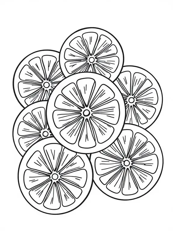 orange juice slices coloring page