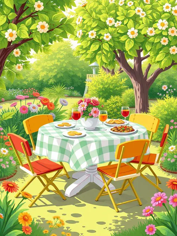 outdoor dining table illustration
