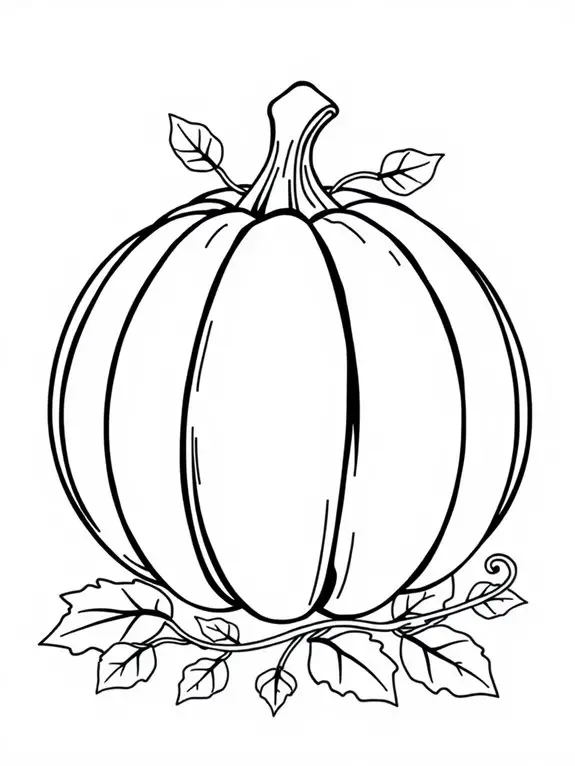 outlined pumpkin coloring page