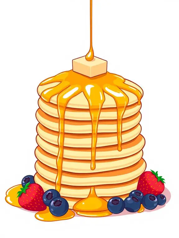 pancake topped with syrup