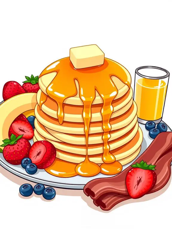 pancakes with breakfast imagery