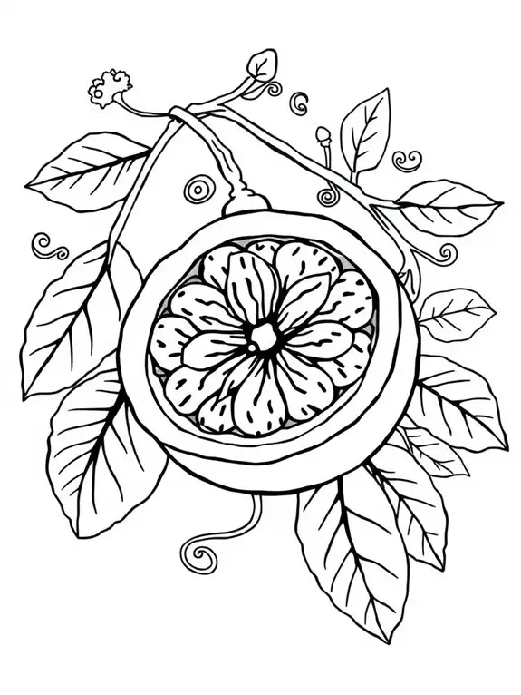 passionfruit coloring page design