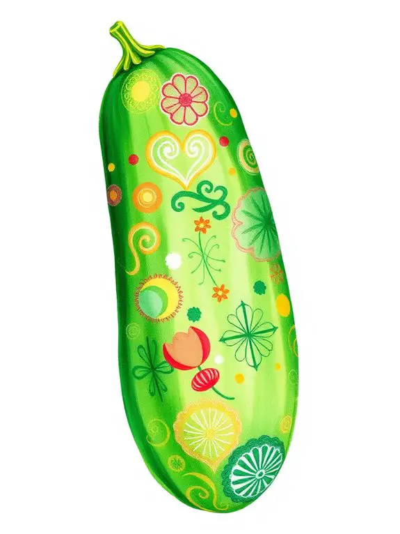 patterned cucumber skin illustration