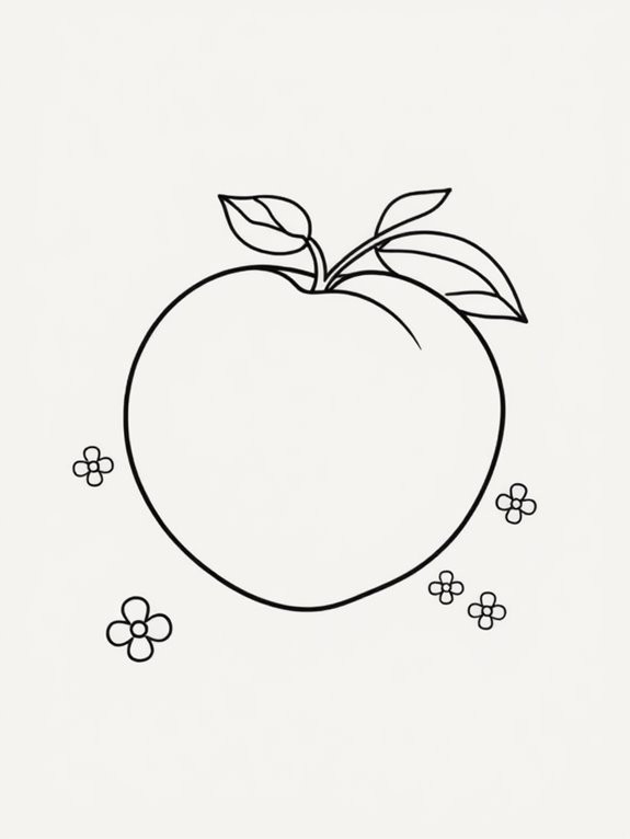 peach fruit coloring activity