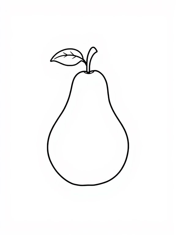 pear line art coloring