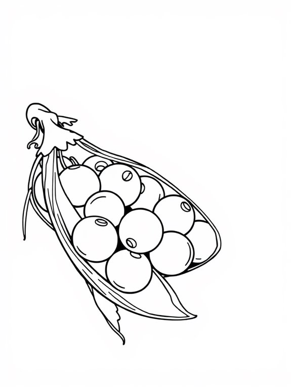 peas coloring page activity