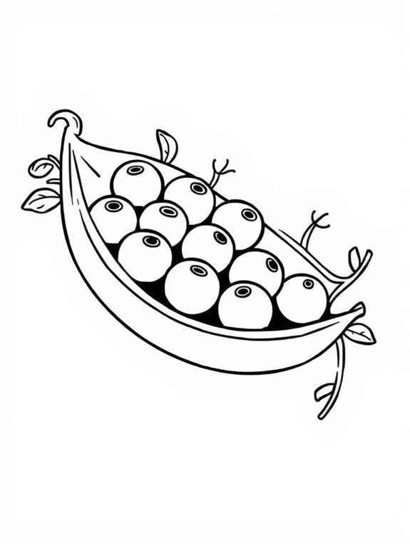 peas themed coloring page