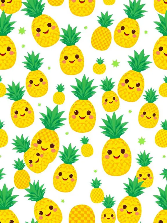 pineapple themed decorative clipart design