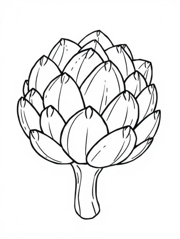 playful artichoke coloring page