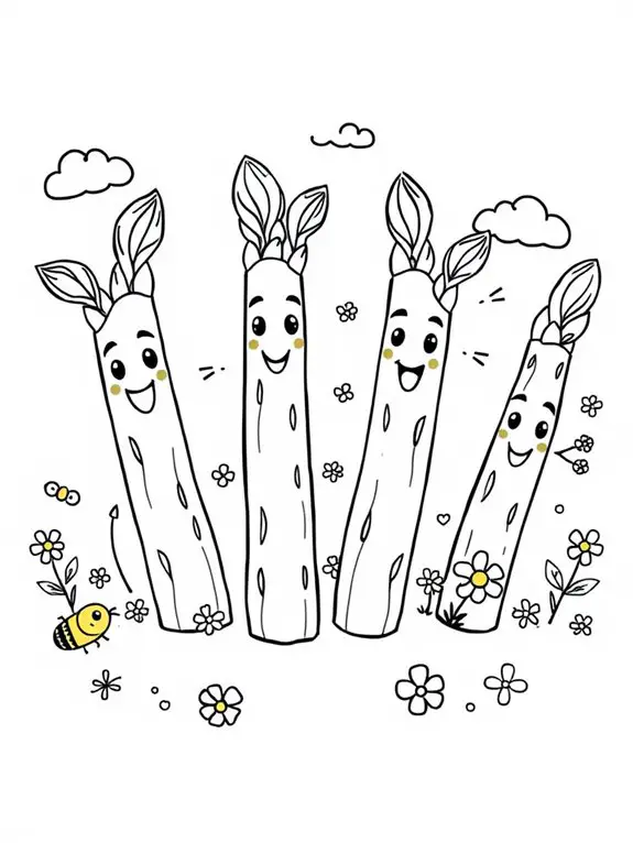 playful asparagus coloring fun