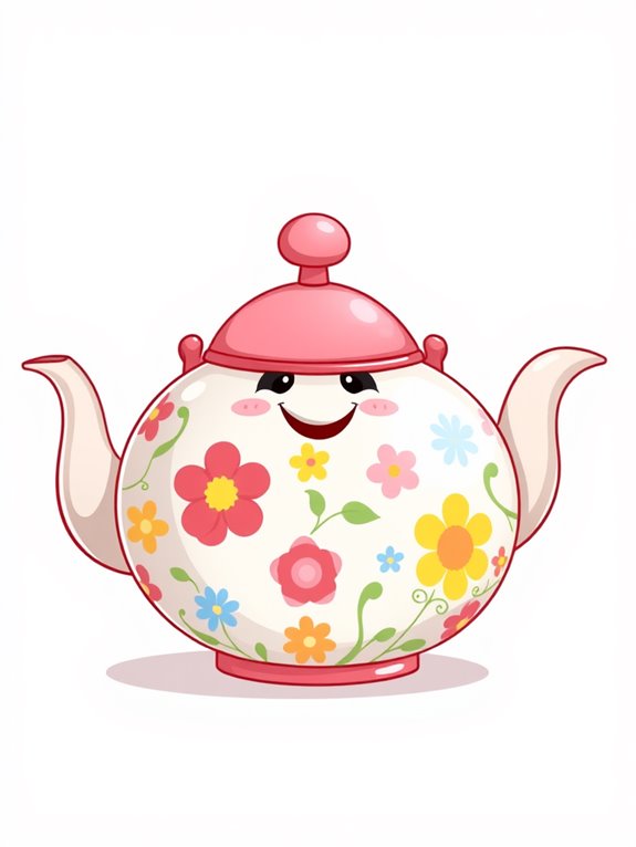 playful cartoon teapot design