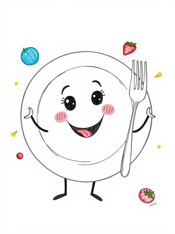 playful dining character interaction