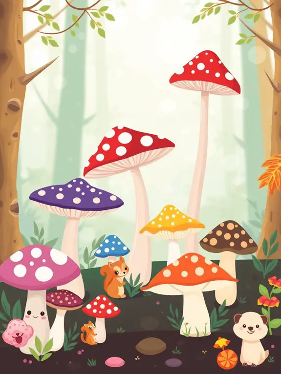 playful mushroom art design