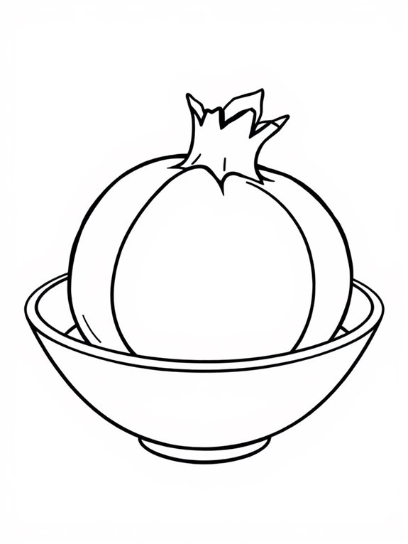 pomegranate bowl coloring page
