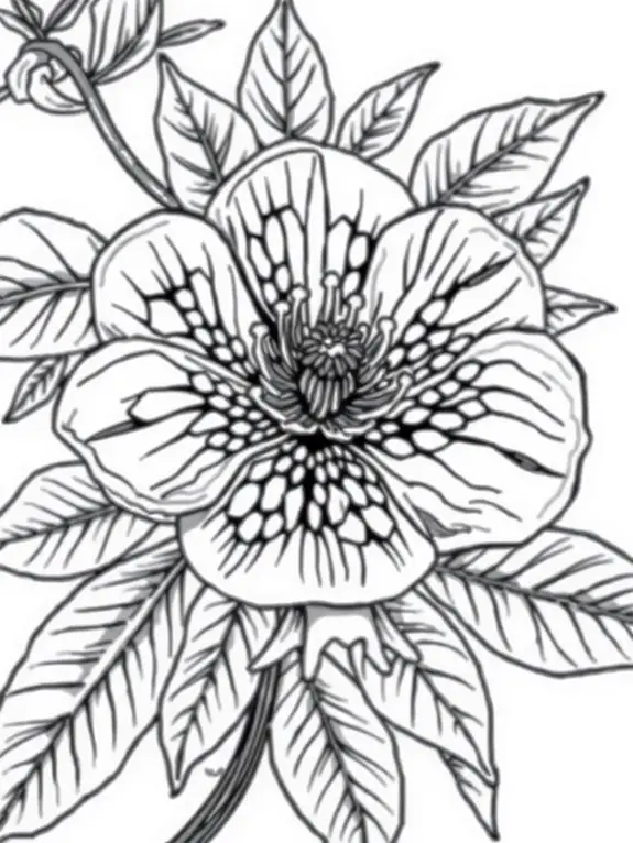 pomegranate flower coloring activity