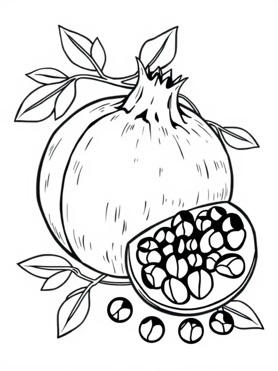 pomegranate fruit coloring page