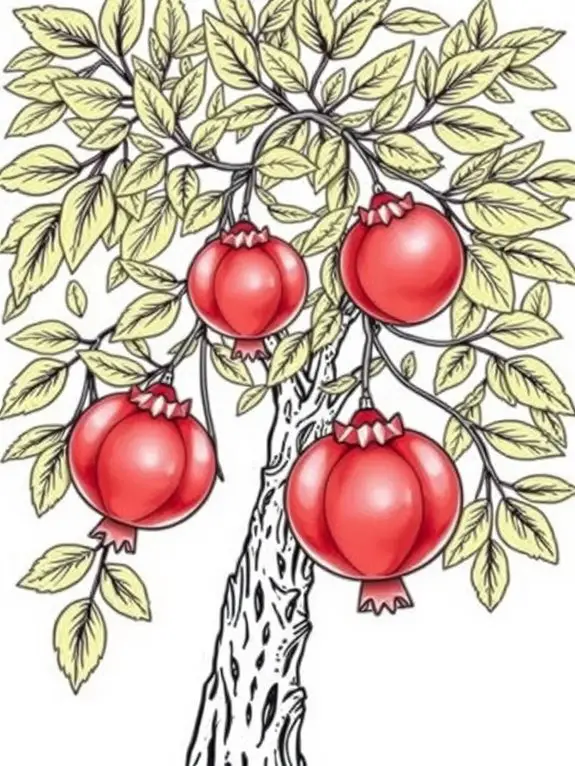 pomegranate tree coloring page