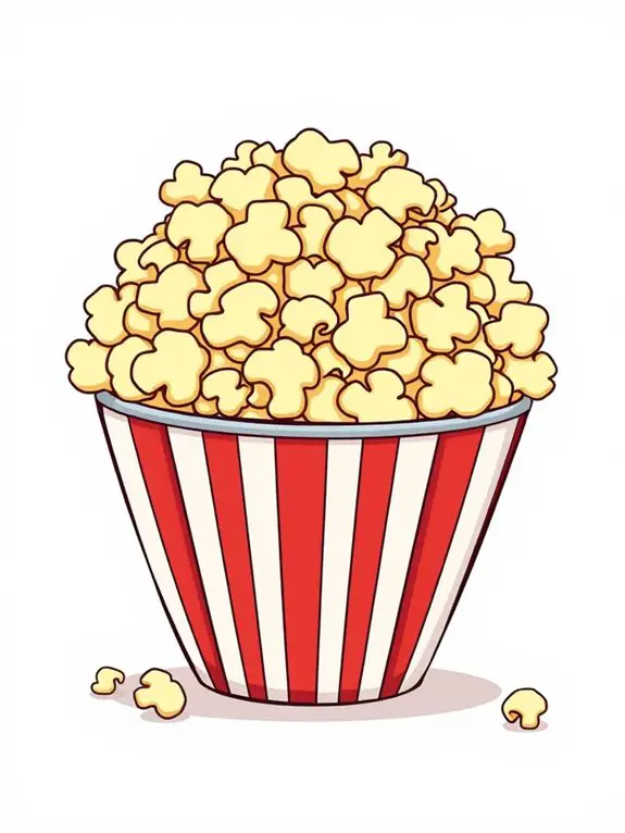 popcorn bowl graphic illustration
